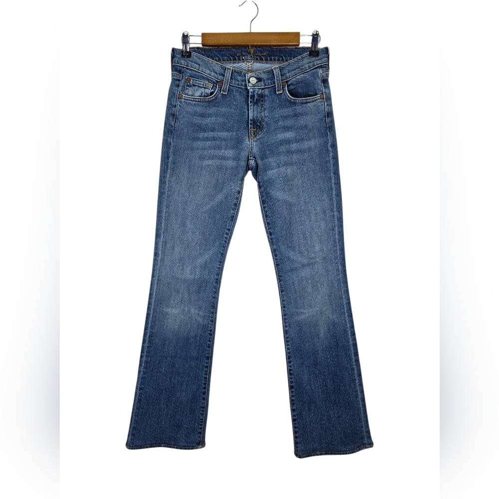7 For All Mankind Boot Cut Jeans Women l Mid Wash Low Rise Denim Size 28